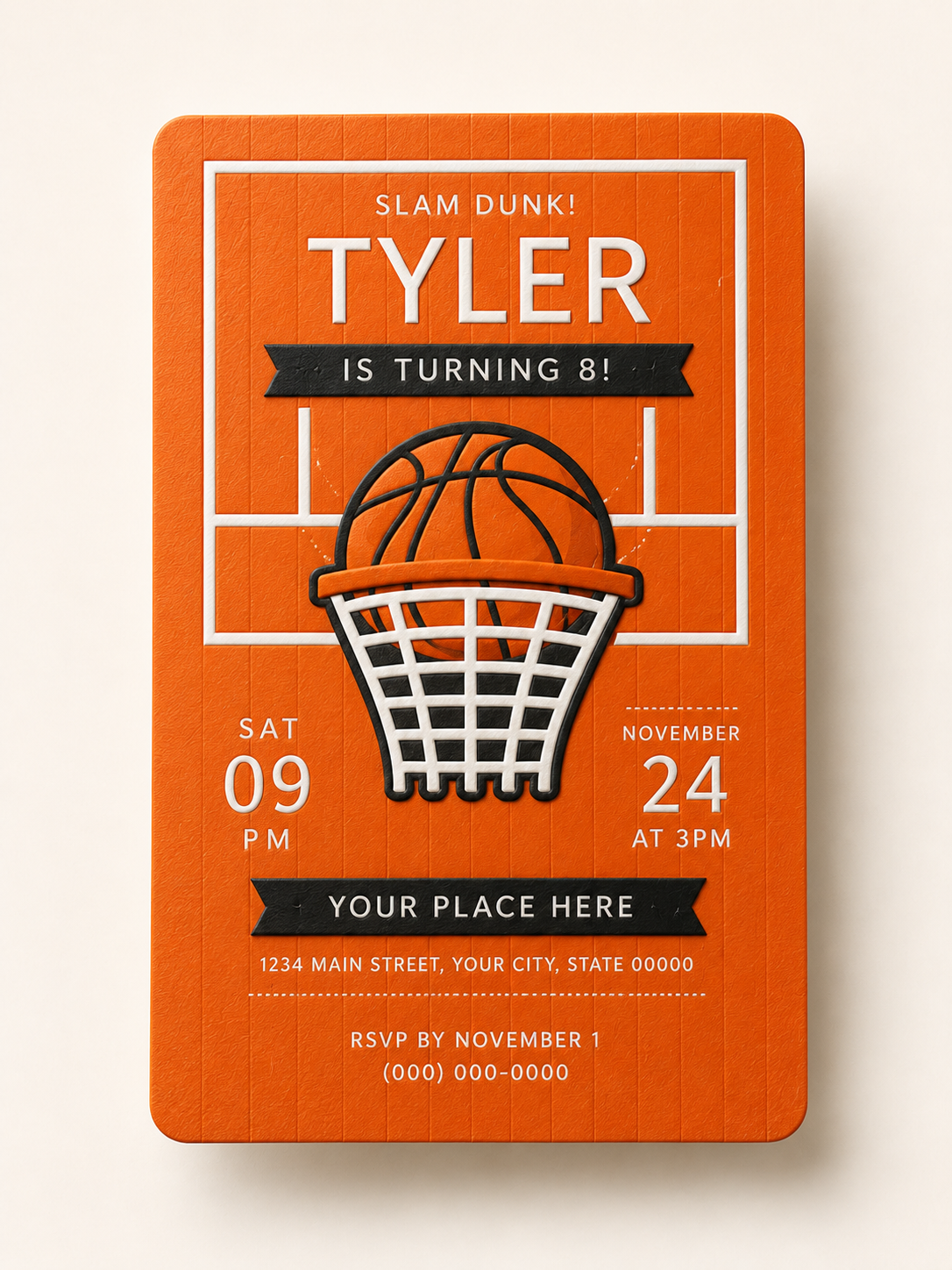 Slam Dunk invitation card
